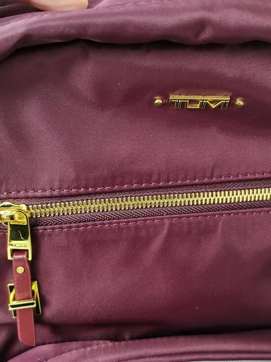 Tumi Burgundy Crossbody Backpack with Gold Hardware - Picture 7 of 10